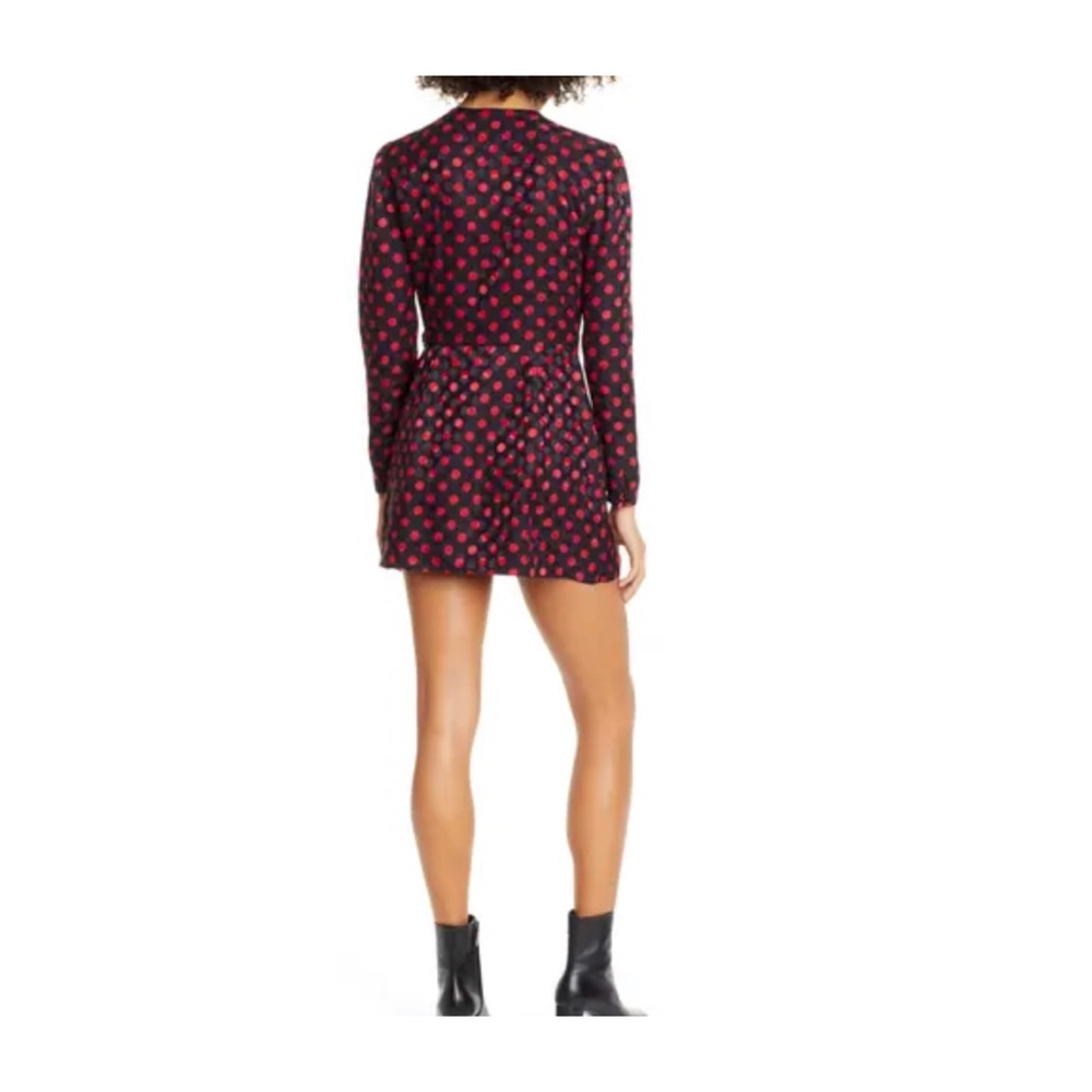 Re/Done 80’s Silk Wrap Dress in Polka Dot - Picture 2 of 4